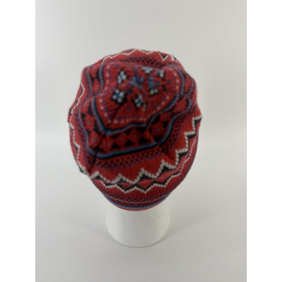 Columbia Beanie Hat red aztec coral blue white black unisex - Picture 3 of 11